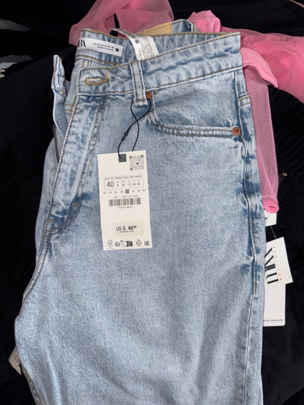 Zara Light Wash Women’s Straight Jeans - Usa Size 8